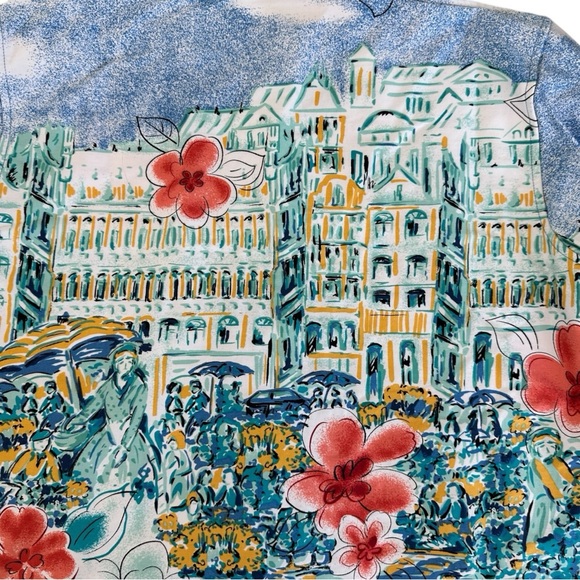 Italian Summer Amalfi Coast Print Artsy Overshirt Jacket Top M Coldwater Creek - Picture 11 of 12